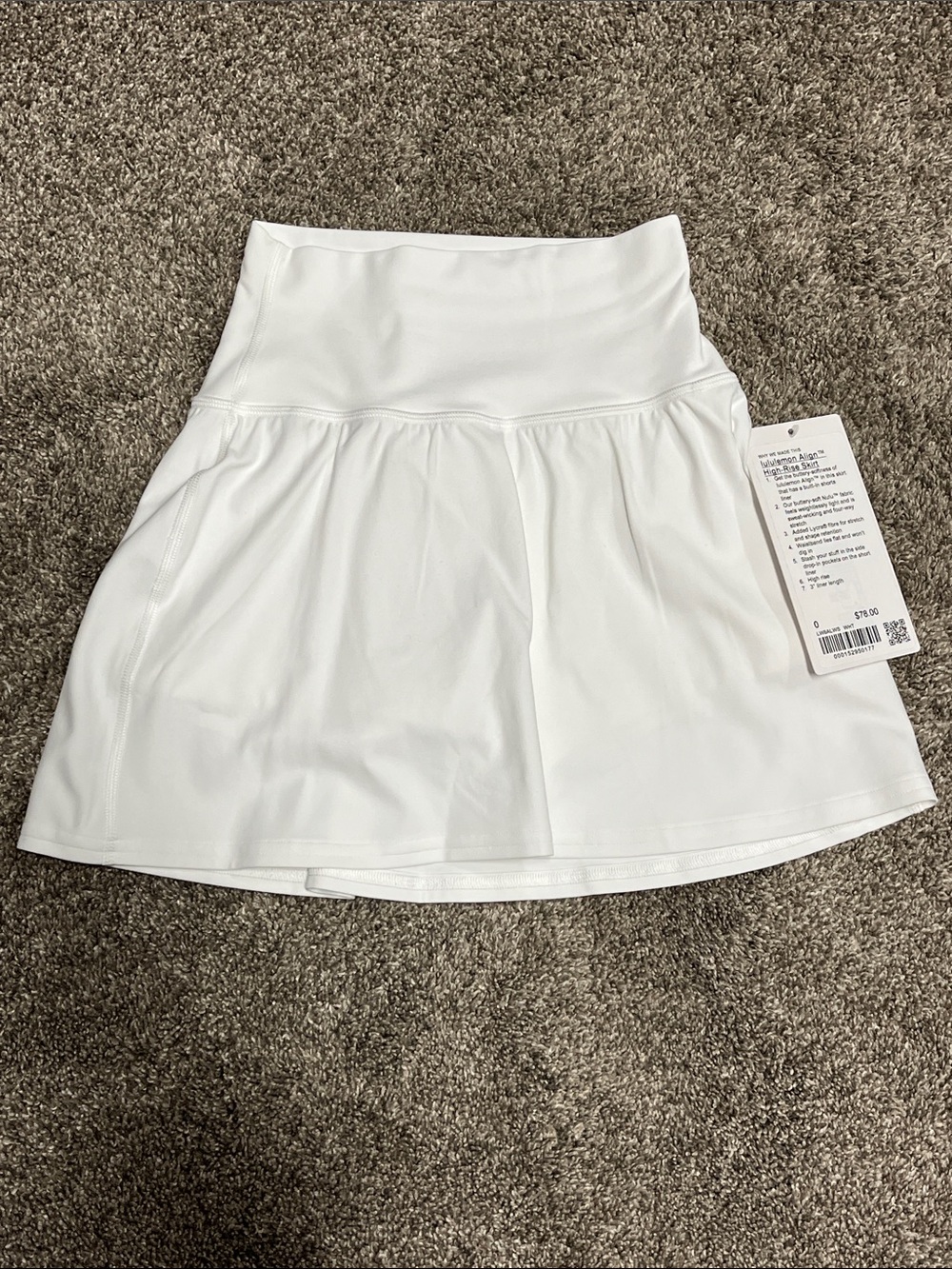 NWT Lululemon Align High Rise Skirt - White Size 0